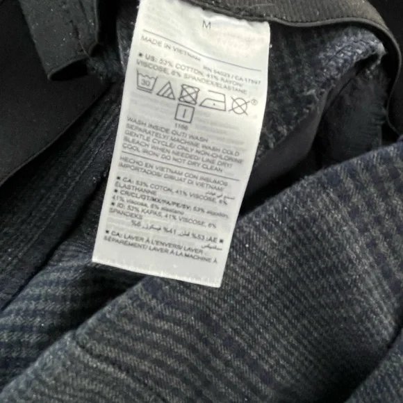 Old Navy High Rise Pixie Wide Leg Pull On Navy/Gray Plaid Trouser Size M - Picture 5 of 5